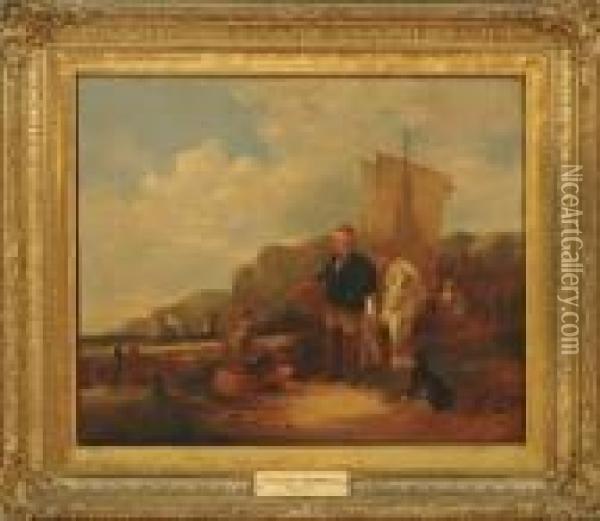 Itinerant Fishmonger Oil Painting - William Joseph Shayer