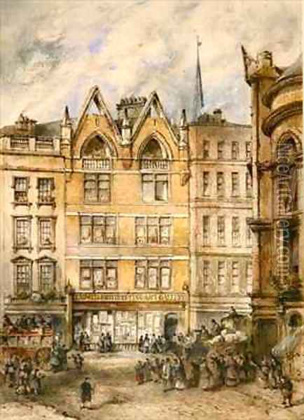 View of Gracechurch Street Oil Painting - Thomas Colman Dibdin