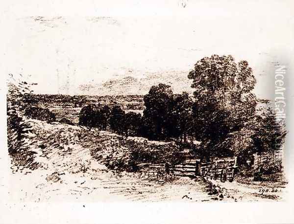 Sketch for the Painting Entrance to Fen Lane Oil Painting - John Constable