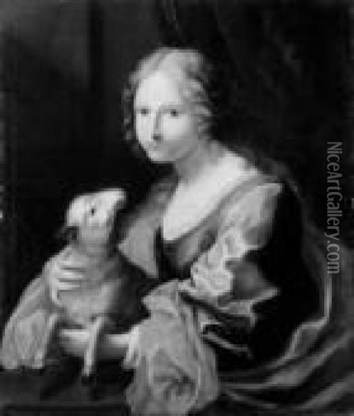 Raphael , Umkreis Die Hl. Agnes Mit Dem Lamm. Ol Auf Leinwand. H 85; B 74 Cm Oil Painting - Anton Raphael Mengs