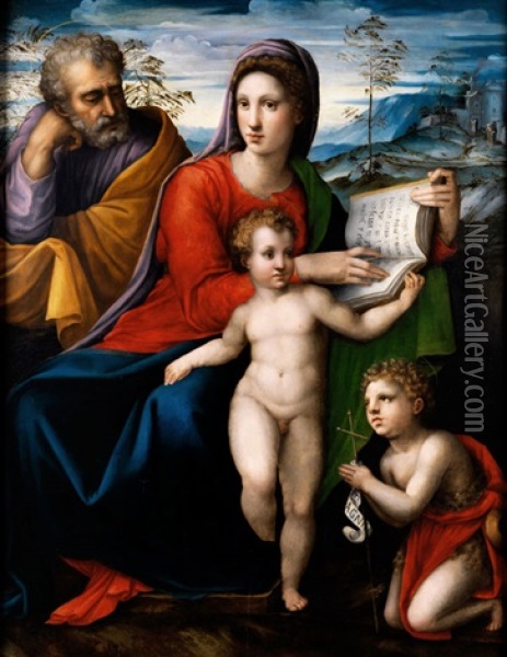 Heilige Familie Mit Johannesknaben Oil Painting - Bartolomeo Neroni