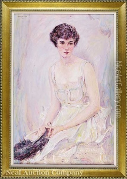 Portrait Of Elise Mason Smith, Later Mrs. Harry Turner Howard, Jr. Oil Painting - Robert Reid