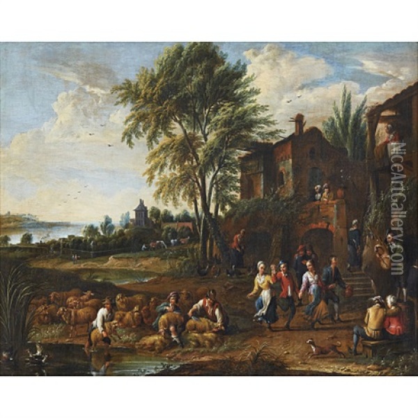 Allegori Over Vintern Oil Painting - Alexander van Bredael