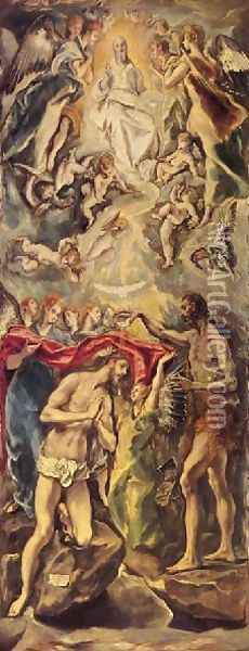 Baptism of Christ 1596-1600 Oil Painting - El Greco (Domenikos Theotokopoulos)