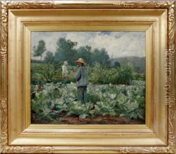 Cabbage Patch Oil Painting - Gari Melchers