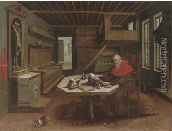 Saint Jerome In His Study Oil Painting - Hendrick van, the Younger Steenwyck