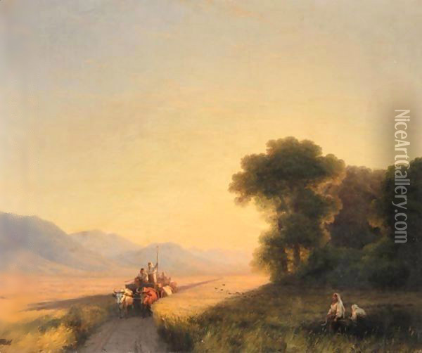 Daybreak Over The Cornfields Oil Painting - Ivan Konstantinovich Aivazovsky