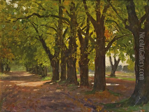 Praterallee Im Herbst Oil Painting - Adolf Kaufmann