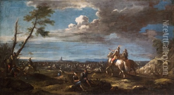 Manovre Di Cavalieri Oil Painting - Johann Anton Eismann