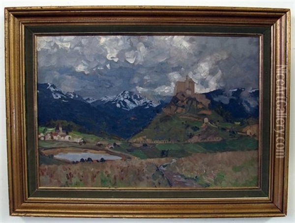 Schloss Tarasp Oil Painting - Otto Altenkirch