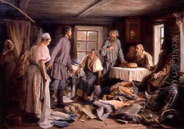 Division of Property, 1876 Oil Painting - Vasily Maximov