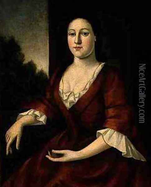Portrait of Mrs John Greenleaf nee Priscilla Brown Oil Painting - John Greenwood
