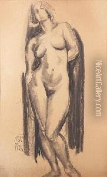 Female Nude Studies (a Group Of 4) Oil Painting - Henry George Keller