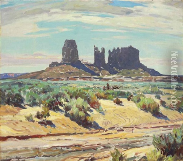 Monument Valley Oil Painting - Carl Oscar Borg