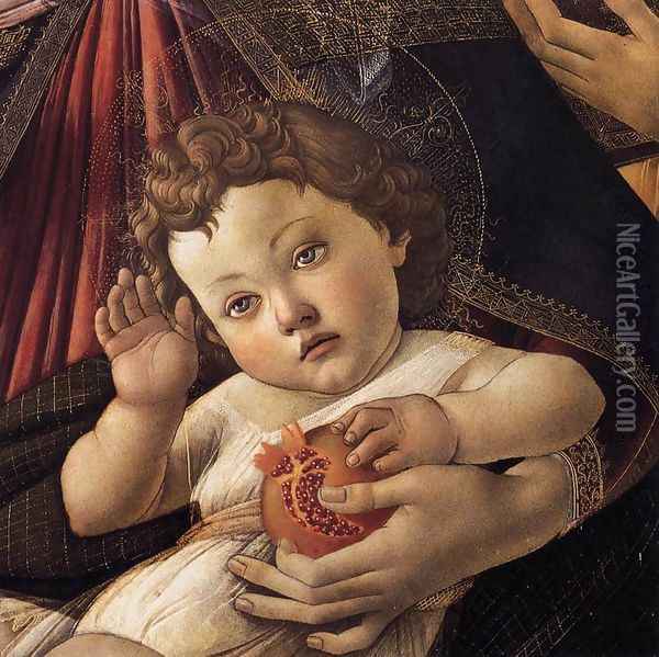Madonna of the Pomegranate (detail) c. 1487 Oil Painting - Sandro Botticelli