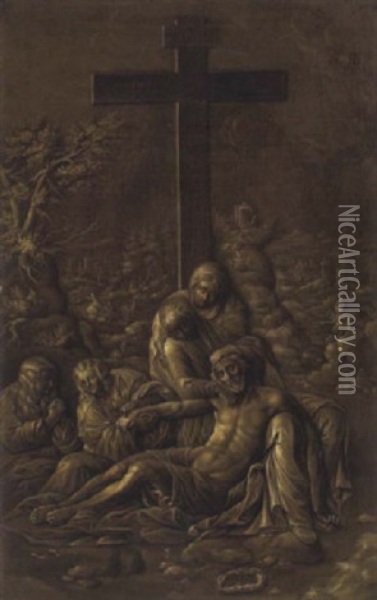 Die Beweinung Christi Oil Painting - Johann Anton Riedel