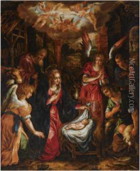 The Adoration Of The Shepherds Oil Painting - Hendrick De Clerck