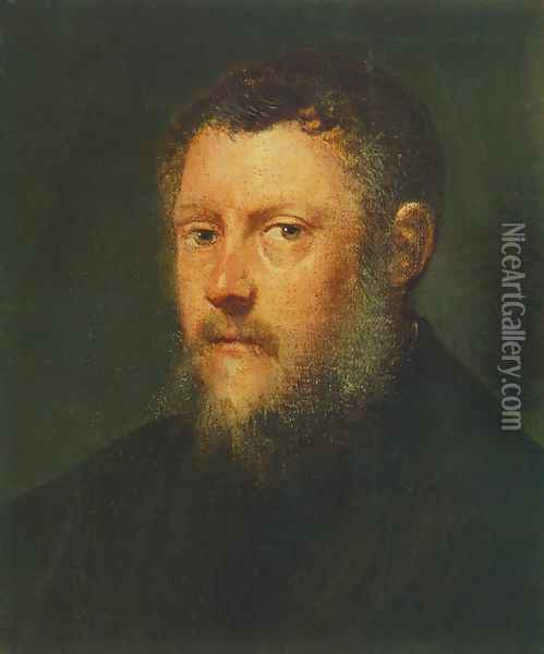Portrait of a Man (fragment) c. 1548 Oil Painting - Jacopo Tintoretto (Robusti)