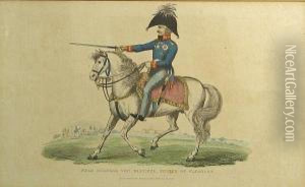 Equestrian Figures Of The Napoleonic Era Oil Painting - John Romney