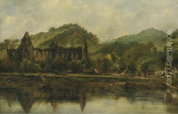 Tintern Abbey On The Wye Oil Painting - Frederick Waters Watts