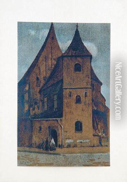 Kosciol Sw. Marka W Krakowie, 1911 R. Oil Painting - Wlodzimierz Blocki
