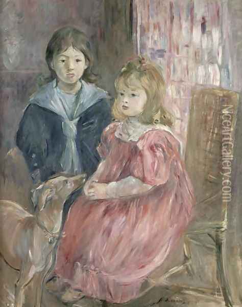 Double portrait of Charley and Jeannie Thomas children of the artist's cousin Gabriel Thomas 1894 Oil Painting - Berthe Morisot