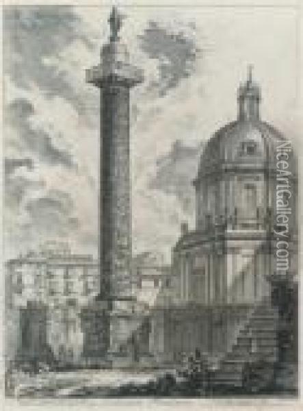 Trajan's Column Oil Painting - Giovanni Battista Piranesi