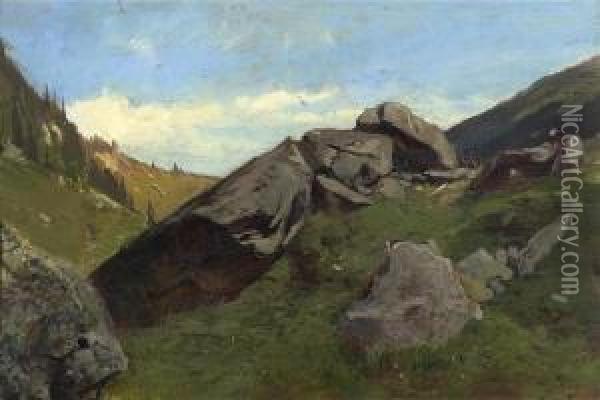 Mountain Landscape. Oil Painting - Otto Frolicher