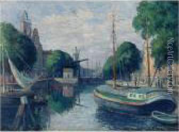 Environs De Rotterdam Oil Painting - Maximilien Luce