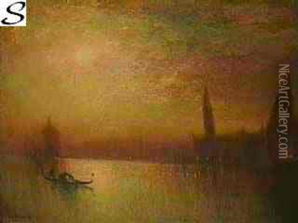 Moonlight In Venice Oil Painting - George Henry Bogert