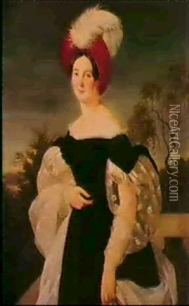 Portrait Of A Lady Oil Painting - Francois Riss