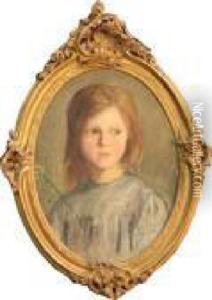 Portrait De Jeune Fille Oil Painting - Leonce Pelletier