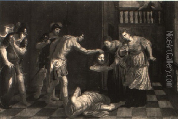 Salome With The Head Of John The Baptist Oil Painting - Gaspar van den Hoecke
