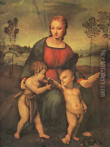 Madonna of the Goldfinch (Madonna del Cardellino) 1505-06 Oil Painting - Raphael