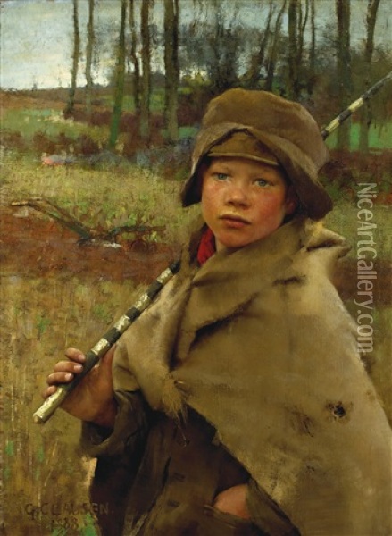 A Ploughboy Oil Painting - Sir George Clausen
