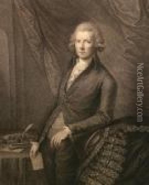 William Pitt, 
Standing, 
Holding A Letter Oil Painting - Francesco Bartolozzi