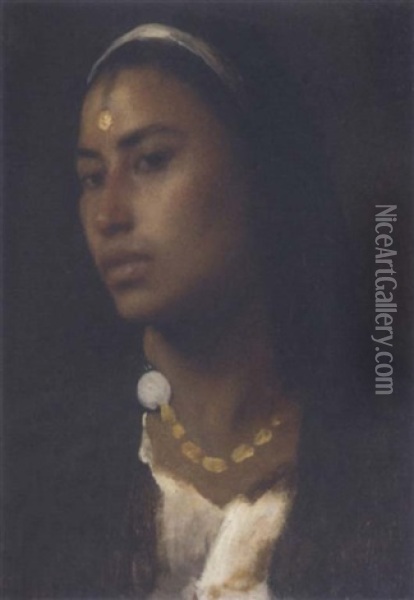 An Exotic Beauty Oil Painting - Carl Leopold Mueller