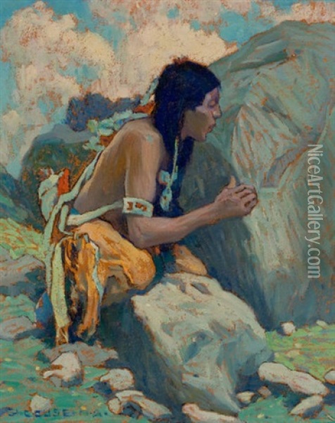 Indian Scout Oil Painting - Eanger Irving Couse