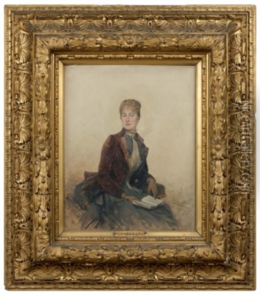 Portrait De Femme Lisant Oil Painting - Theobald Chartran