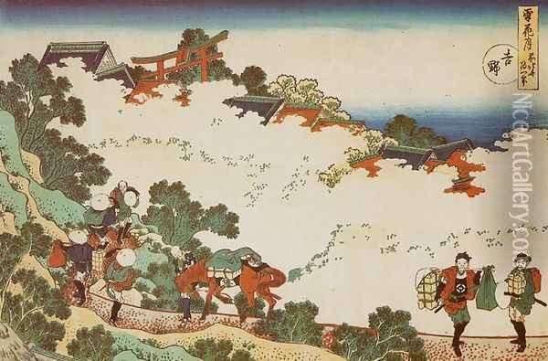 Mount Yoshino (Yoshino) Oil Painting - Katsushika Hokusai