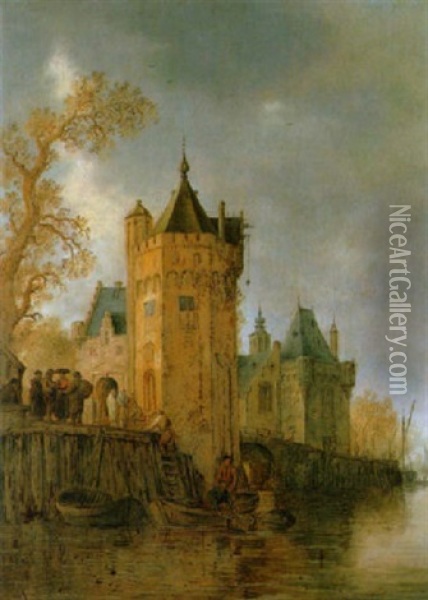 Le Donjon Oil Painting - Salomon van Ruysdael