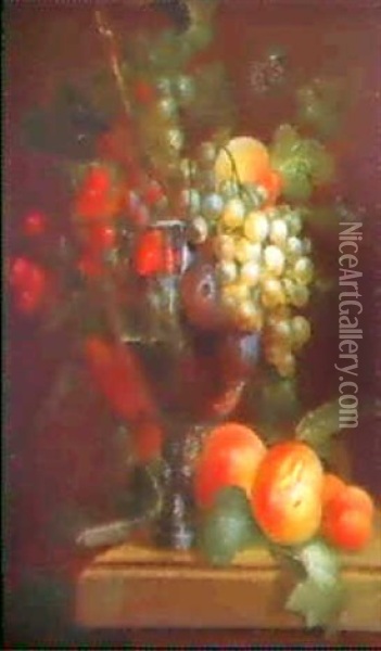 Nature Morte Aux Fruits Oil Painting - Albertus Jonas Brandt