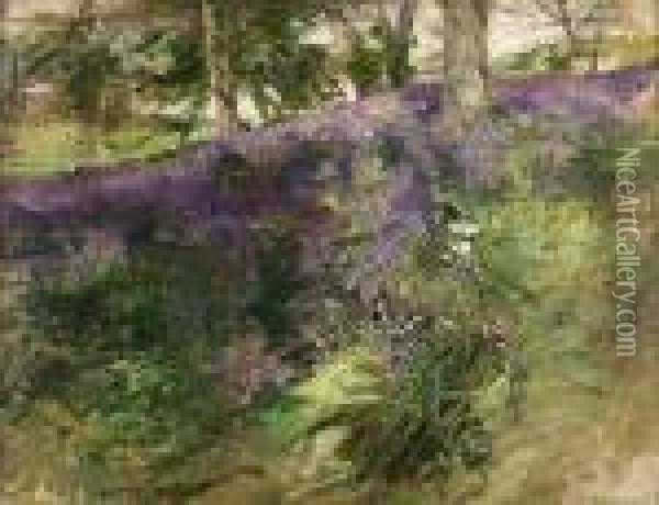The Bluebell Wood Oil Painting - Edward Atkinson Hornel