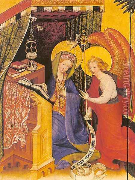 Annunciation, from the Wildung Altar, 1403 Oil Painting - Konrad von Soest