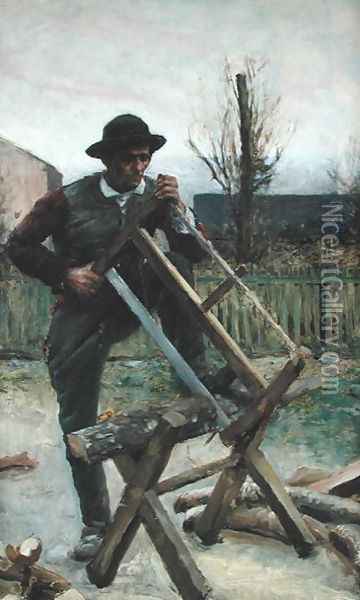 An Aragonese Woodcutter, 1876 Oil Painting - Louis Capdevielle
