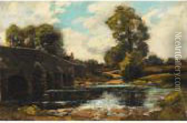 Bridge Over Arun; The Chalk Pit Oil Painting - Jose Weiss