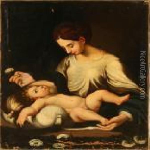Madonna With The Child Oil Painting - Michele Da Parma (see Rocca)