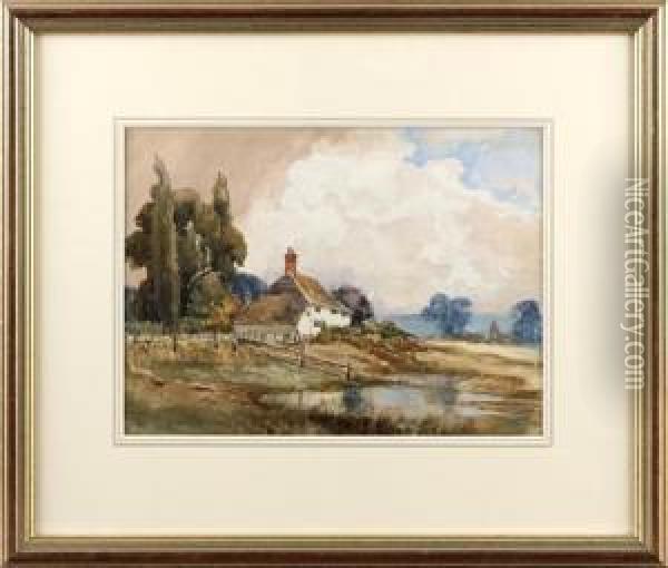 Cottage Near Pulborough, Sussex Oil Painting - Augustus Watford Weedon