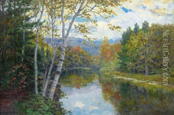 Early Autumn Reflections Oil Painting - Robert Ward Van Boskerck