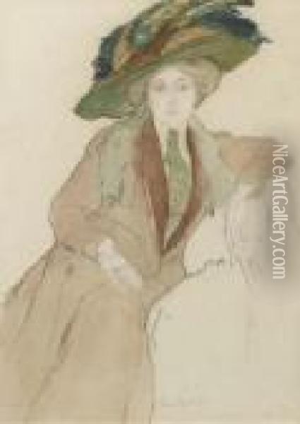 Seated Elegant Lady Oil Painting - Leo Gestel